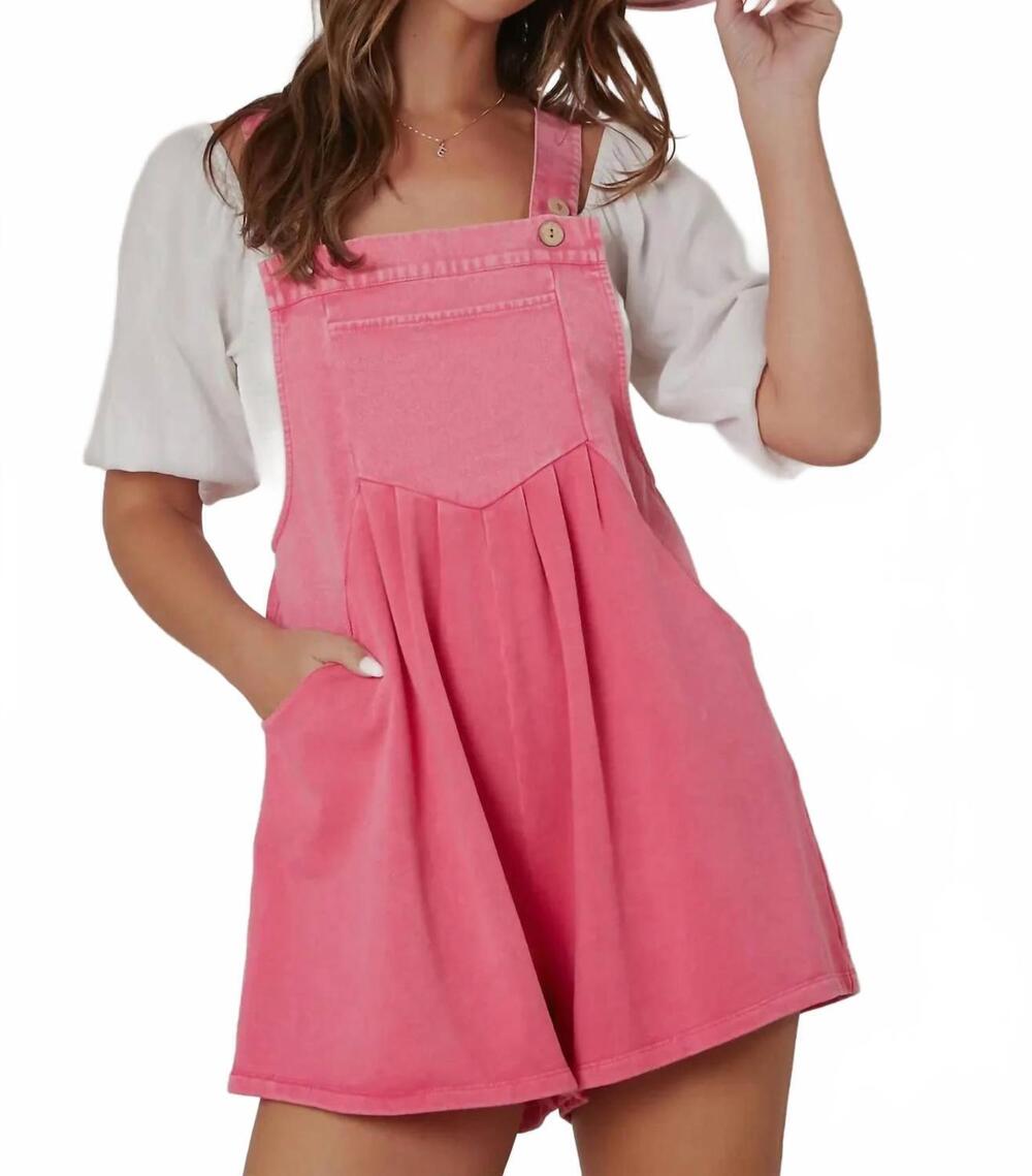 NEW PEACH LOVE maddie cotton romper in pink